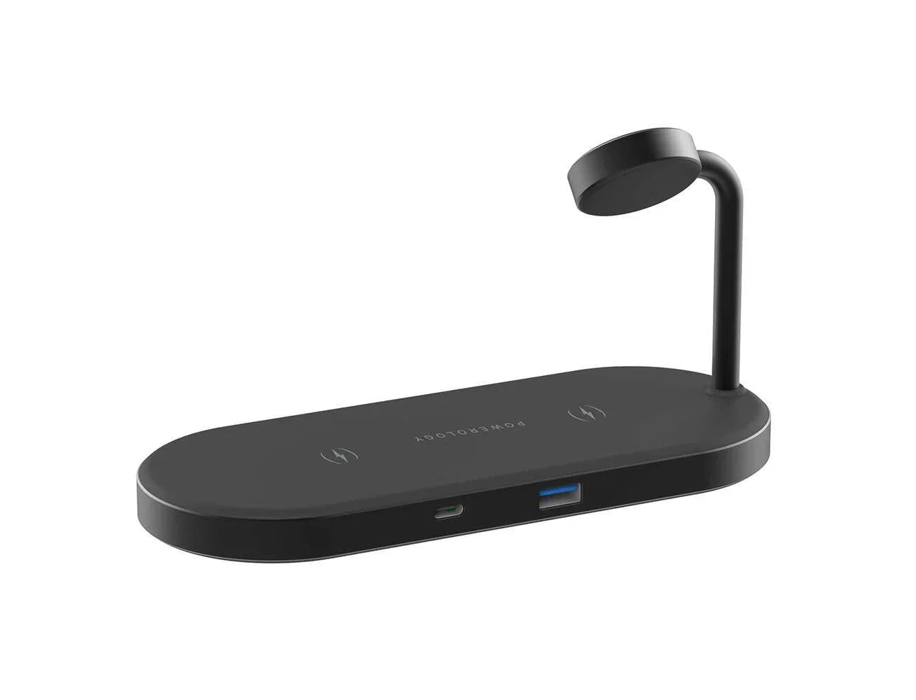 Powerology 4in1 Fast-Wireless Charging Dock - Black - Tashqila Powerology 4in1 Fast-Wireless Charging Dock - Black - Tashqila